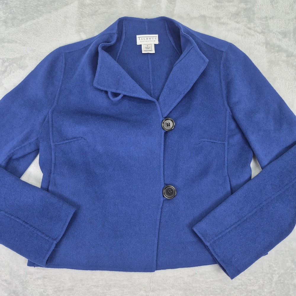 Talbots Wool Angora Women's‎ 8 (M) Rabbit Hair Blazer Jacket Sweater Office Work
